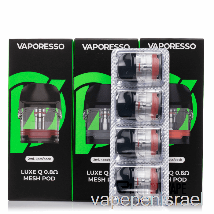 Vape Israel Vaporesso Luxe Q תרמילים חלופיים חד פעמיים 1.0ohm Luxe Q Pods (חבילה 4)